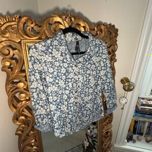 Blue Floral Button-Up shirt